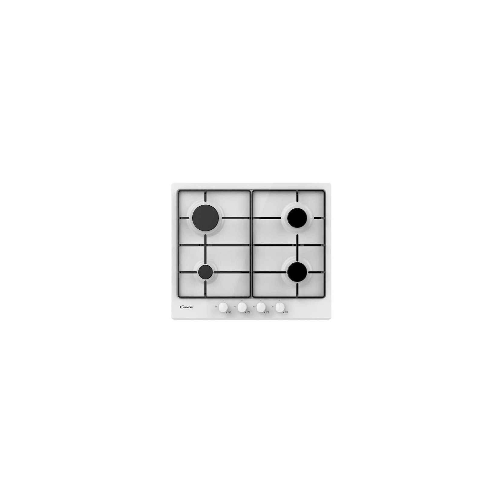 Candy piano cottura da incasso a gas CHW6BRWW 4 fuochi 60 cm bianco